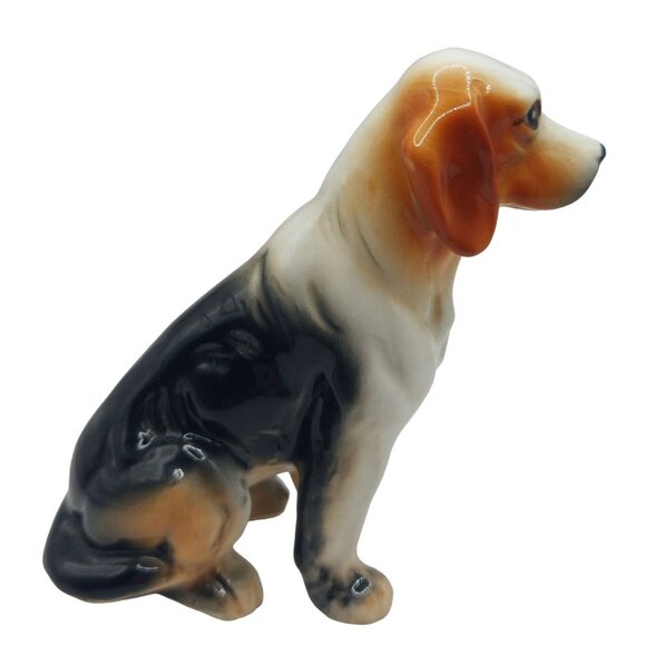 Vintage Bone China Porcelain Sitting Beagle Dog Figurine 3.25" Tall - Picture 5 of 8